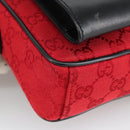 GUCCI GG Canvas Shoulder Bag Silver Red 018 1619 Auth 103432-8