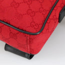 GUCCI GG Canvas Shoulder Bag Silver Red 018 1619 Auth 103432-16