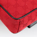 GUCCI GG Canvas Shoulder Bag Silver Red 018 1619 Auth 103432-17