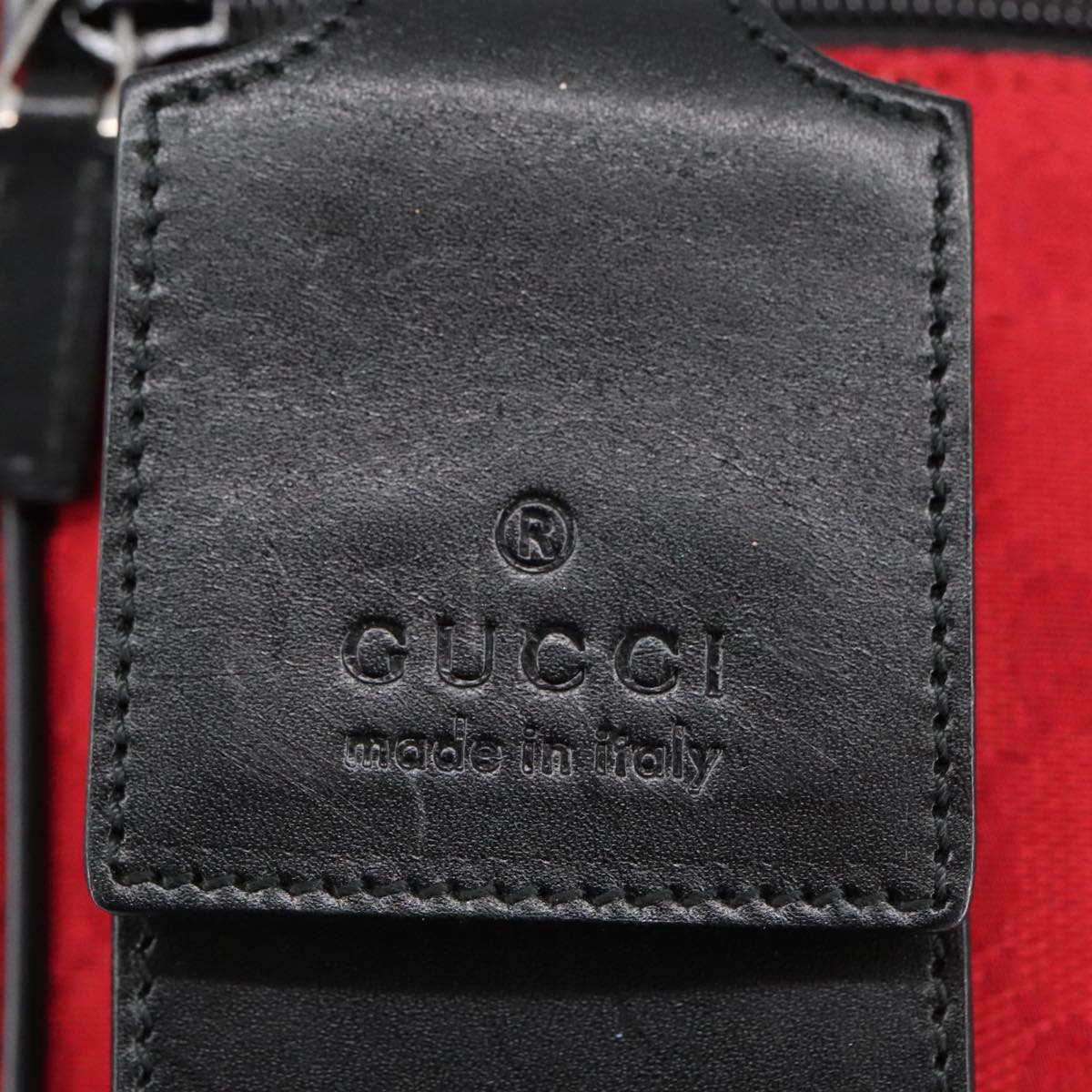 GUCCI GG Canvas Shoulder Bag Silver Red 018 1619 Auth 103432