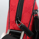 GUCCI GG Canvas Shoulder Bag Silver Red 018 1619 Auth 103432-10