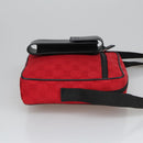 GUCCI GG Canvas Shoulder Bag Silver Red 018 1619 Auth 103432-3