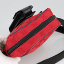 GUCCI GG Canvas Shoulder Bag Silver Red 018 1619 Auth 103432-6