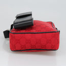 GUCCI GG Canvas Shoulder Bag Silver Red 018 1619 Auth 103432-5
