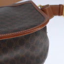CELINE Macadam Canvas Shoulder Bag PVC Leather Brown Auth 103438-18