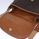 CELINE Macadam Canvas Shoulder Bag PVC Leather Brown Auth 103438-9