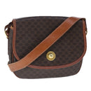 CELINE Macadam Canvas Shoulder Bag PVC Leather Brown Auth 103438-1