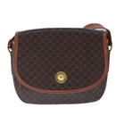 CELINE Macadam Canvas Shoulder Bag PVC Leather Brown Auth 103438-13