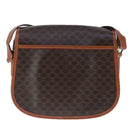 CELINE Macadam Canvas Shoulder Bag PVC Leather Brown Auth 103438-2