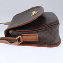 CELINE Macadam Canvas Shoulder Bag PVC Leather Brown Auth 103438-3