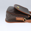 CELINE Macadam Canvas Shoulder Bag PVC Leather Brown Auth 103438-4