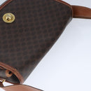 CELINE Macadam Canvas Shoulder Bag PVC Leather Brown Auth 103438-6