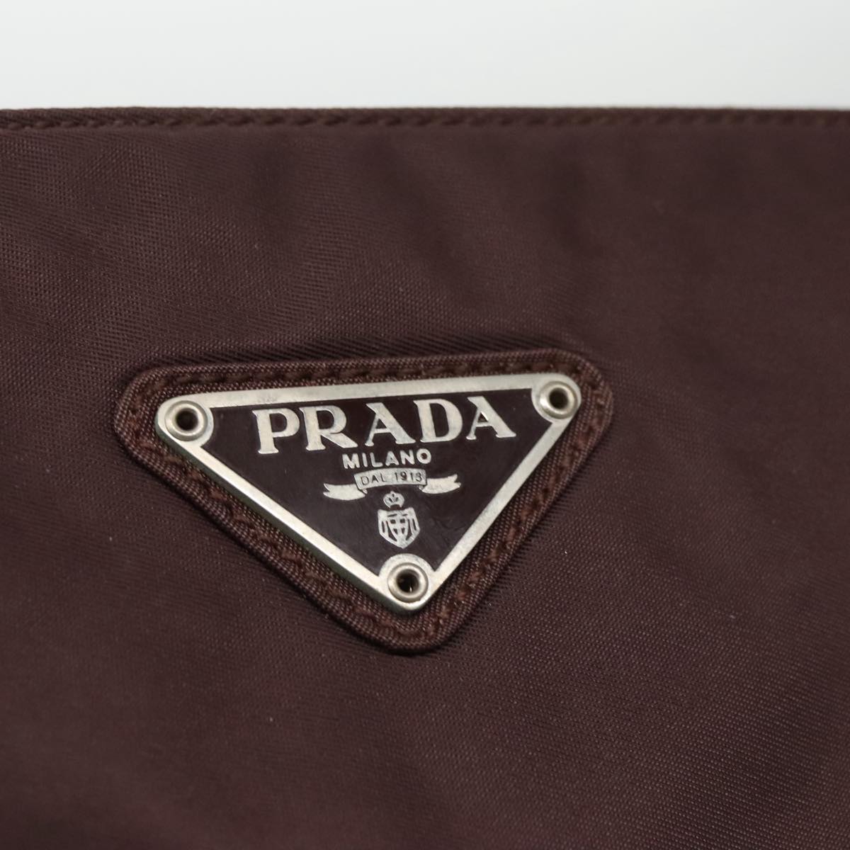 PRADA Tote Bag Nylon Brown Auth 103453