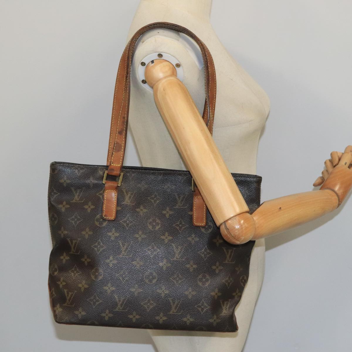 LOUIS VUITTON Monogram Cabas Piano Tote Bag M51148 LV Auth 103457