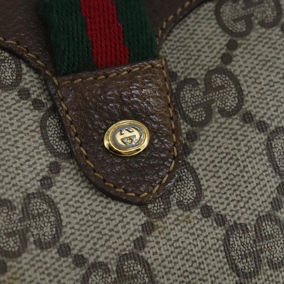 GUCCI GG Supreme Web Sherry Line Shoulder Bag PVC Beige 89 02 066 Auth 103458