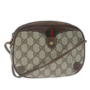 GUCCI GG Supreme Web Sherry Line Shoulder Bag PVC Beige 89 02 066 Auth 103458-1