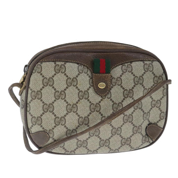 GUCCI GG Supreme Web Sherry Line Shoulder Bag PVC Beige 89 02 066 Auth 103458