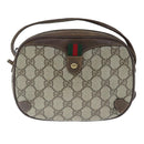 GUCCI GG Supreme Web Sherry Line Shoulder Bag PVC Beige 89 02 066 Auth 103458-13