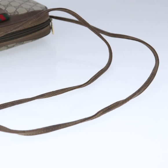 GUCCI GG Supreme Web Sherry Line Shoulder Bag PVC Beige 89 02 066 Auth 103458