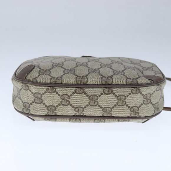 GUCCI GG Supreme Web Sherry Line Shoulder Bag PVC Beige 89 02 066 Auth 103458