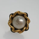 CHANEL Earring metal Gold CC Auth 103474-10