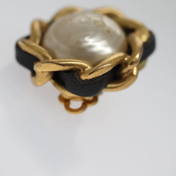 CHANEL Earring metal Gold CC Auth 103474