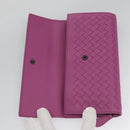 BOTTEGA VENETA INTRECCIATO Long Wallet Leather Purple Auth 103477M-8