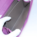 BOTTEGA VENETA INTRECCIATO Long Wallet Leather Purple Auth 103477M-20
