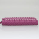 BOTTEGA VENETA INTRECCIATO Long Wallet Leather Purple Auth 103477M-6