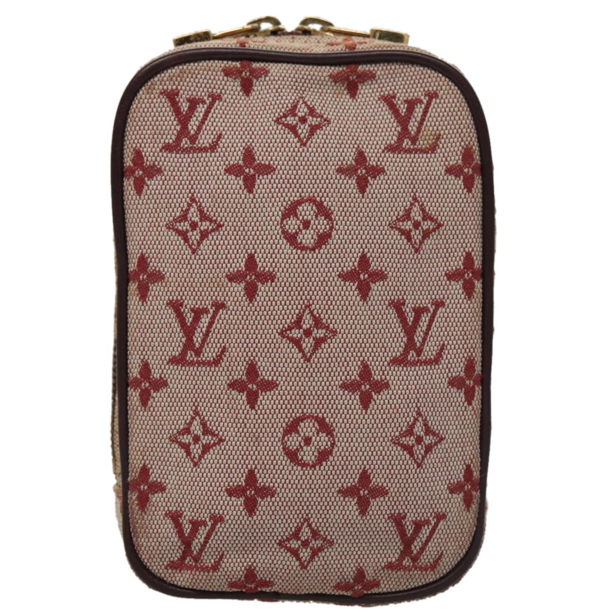 LOUIS VUITTON Monogram Mini Usu Digital Pouch Red M60001 LV Auth 103494