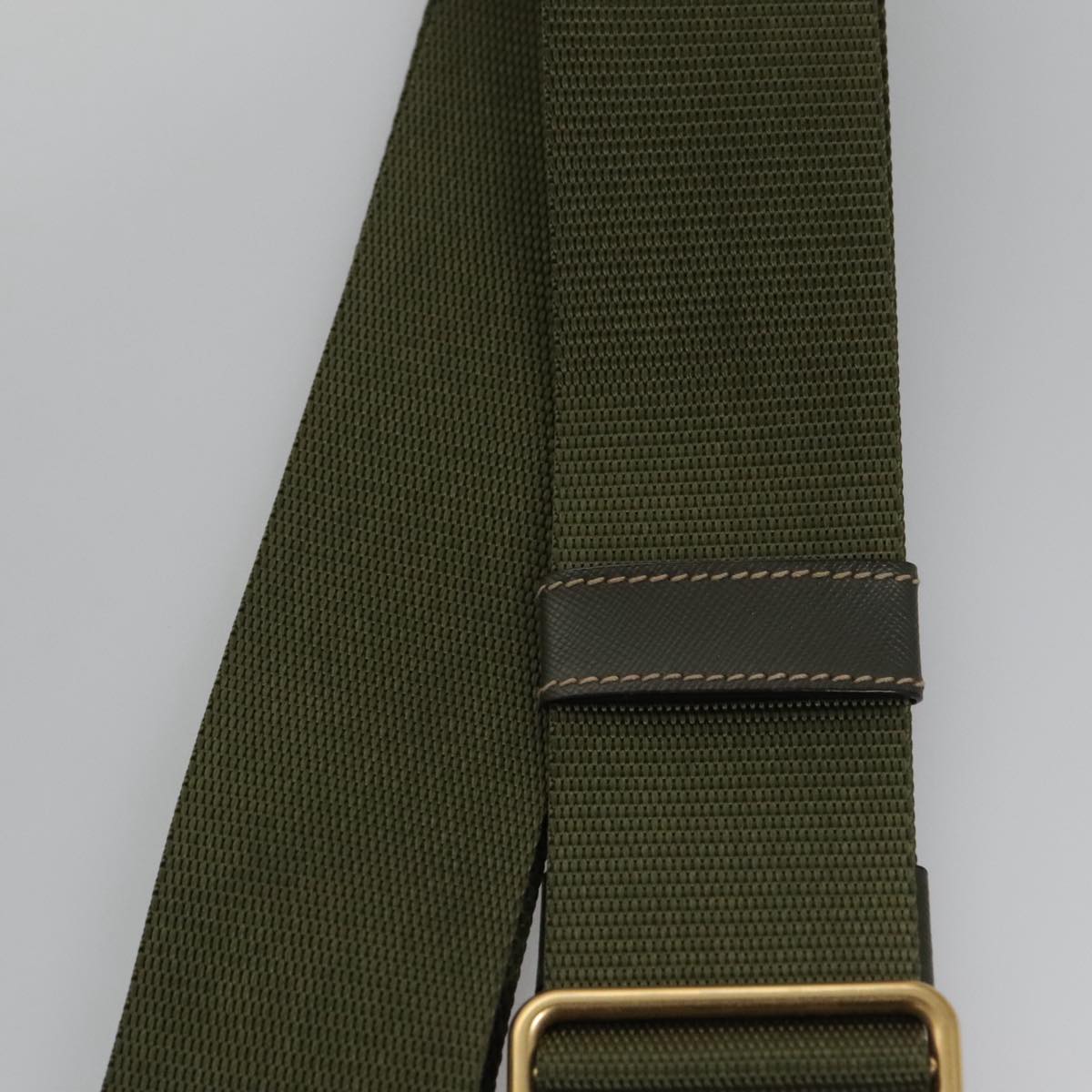 PRADA Adjustable Shoulder Strap Canvas 21.7""-37"" Khaki Auth 103495