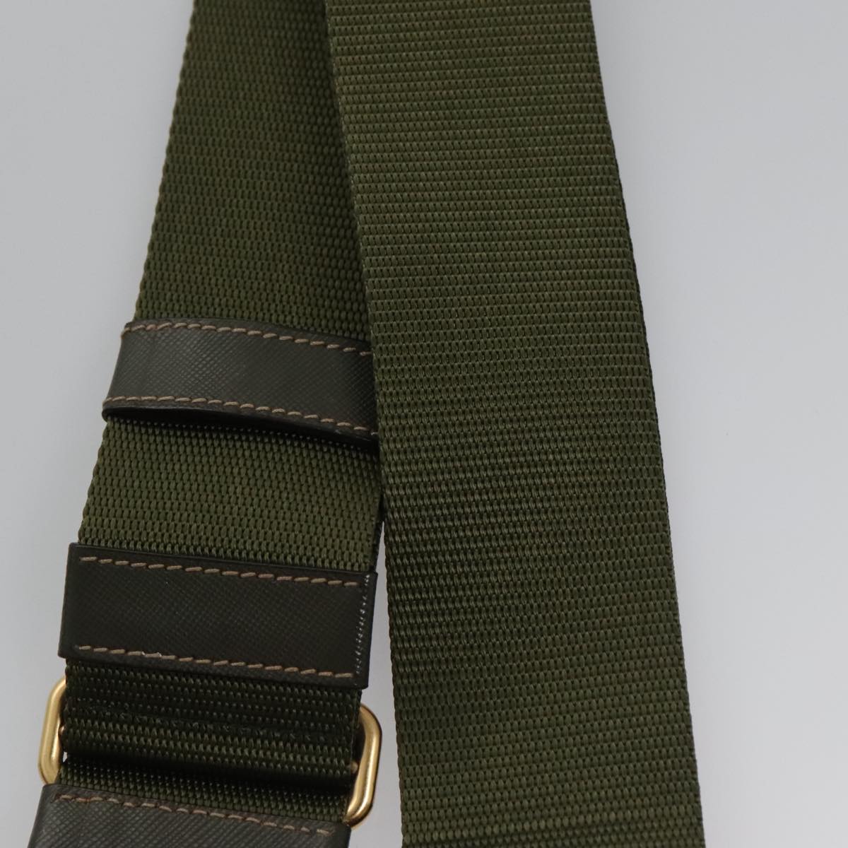 PRADA Adjustable Shoulder Strap Canvas 21.7""-37"" Khaki Auth 103495