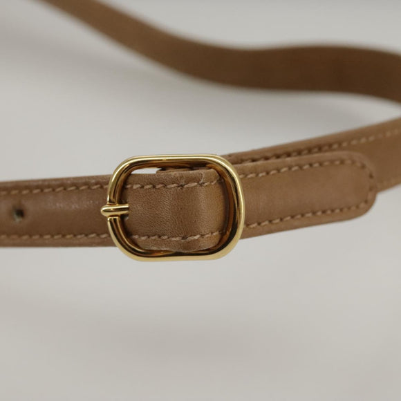 GUCCI Shoulder Bag Canvas Beige Gold Auth 103497