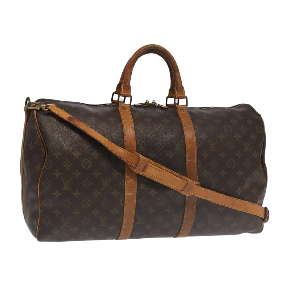 LOUIS VUITTON Monogram Keepall Bandouliere 50 Boston Bag M41416 LV Auth 103516