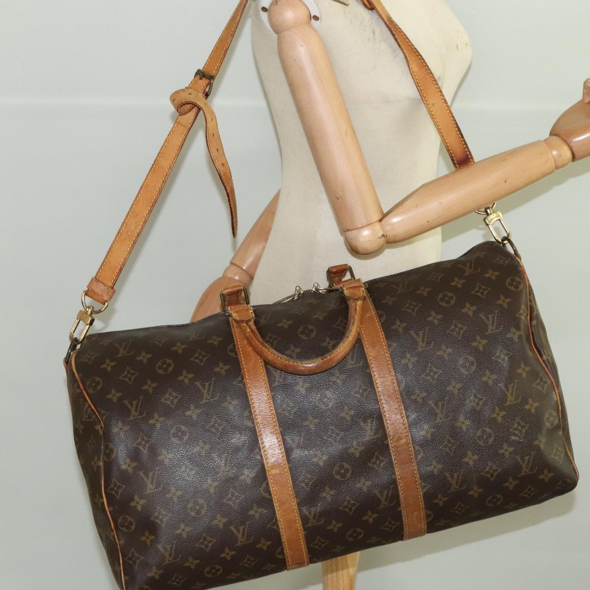 LOUIS VUITTON Monogram Keepall Bandouliere 50 Boston Bag M41416 LV Auth 103516