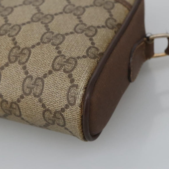 GUCCI GG Supreme Web Sherry Line Shoulder Bag PVC Beige 156 02 089 Auth 103520