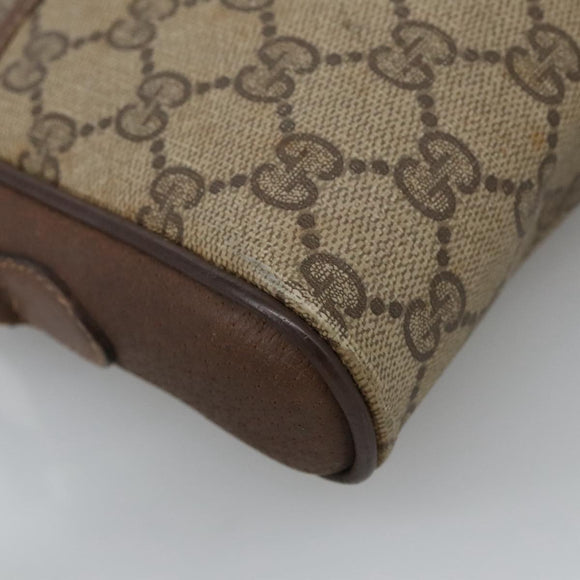 GUCCI GG Supreme Web Sherry Line Shoulder Bag PVC Beige 156 02 089 Auth 103520