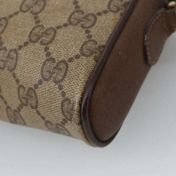 GUCCI GG Supreme Web Sherry Line Shoulder Bag PVC Beige 156 02 089 Auth 103520