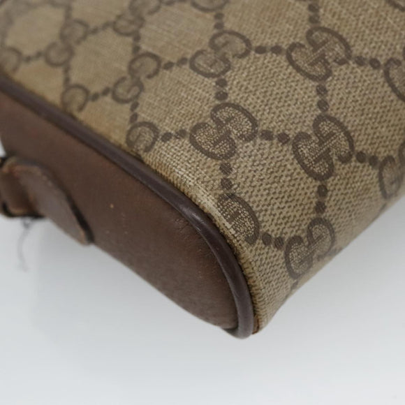 GUCCI GG Supreme Web Sherry Line Shoulder Bag PVC Beige 156 02 089 Auth 103520