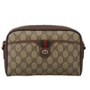 GUCCI GG Supreme Web Sherry Line Shoulder Bag PVC Beige 156 02 089 Auth 103520-13