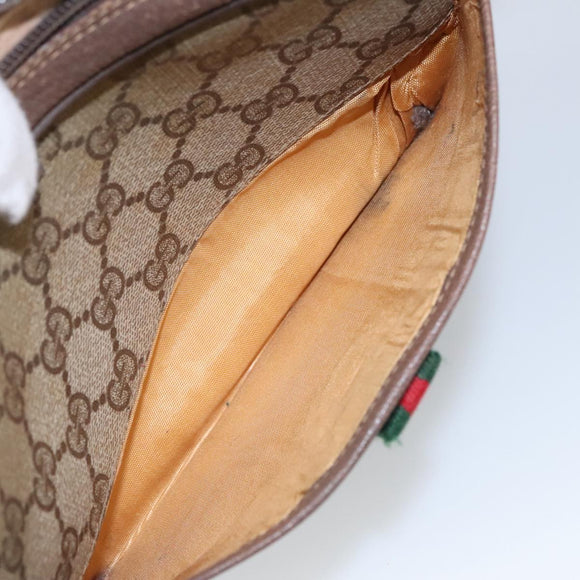 GUCCI GG Supreme Web Sherry Line Shoulder Bag PVC Beige 156 02 089 Auth 103520