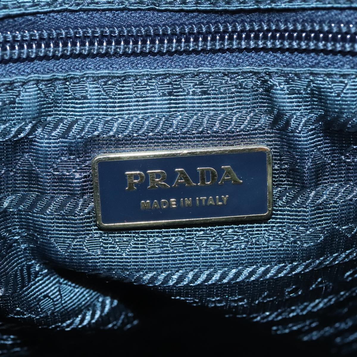 PRADA Hand Bag Nylon 2way Green Gold Auth 103522