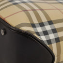 BURBERRY Nova Check Hand Bag PVC Beige Auth 103523-14