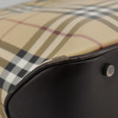 BURBERRY Nova Check Hand Bag PVC Beige Auth 103523-15