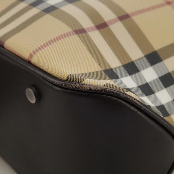 BURBERRY Nova Check Hand Bag PVC Beige Auth 103523