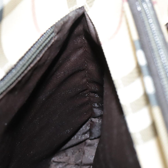 BURBERRY Nova Check Hand Bag PVC Beige Auth 103523