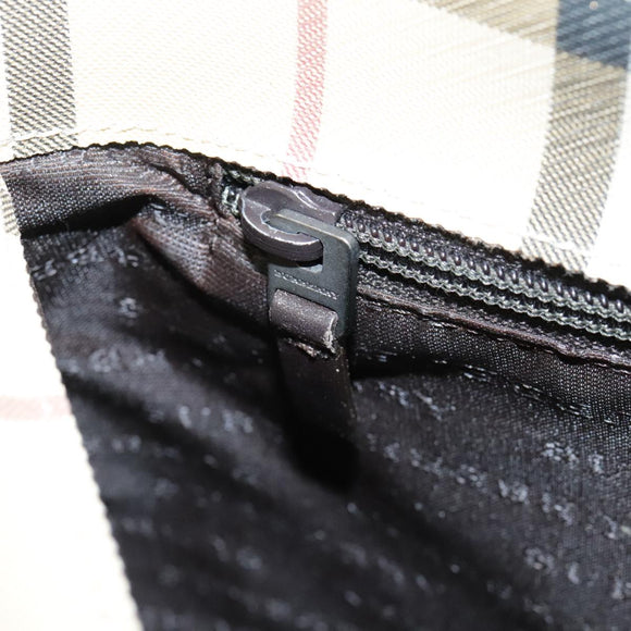 BURBERRY Nova Check Hand Bag PVC Beige Auth 103523