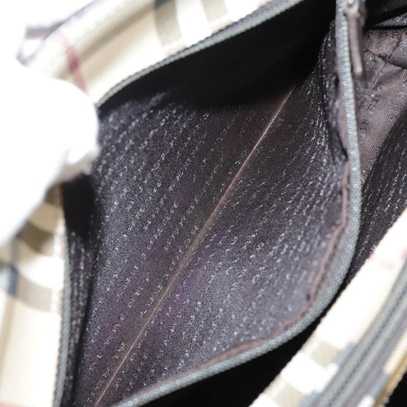 BURBERRY Nova Check Hand Bag PVC Beige Auth 103523