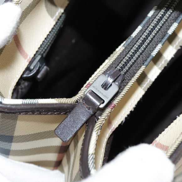 BURBERRY Nova Check Hand Bag PVC Beige Auth 103523