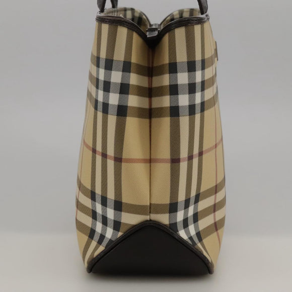BURBERRY Nova Check Hand Bag PVC Beige Auth 103523